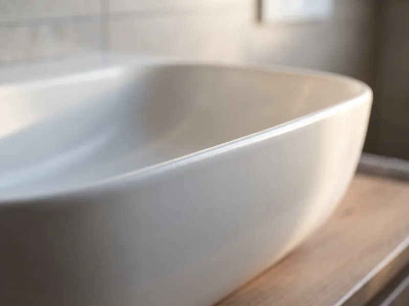 Close-up of a basin's notably thin SaphirKeramik ceramic rim